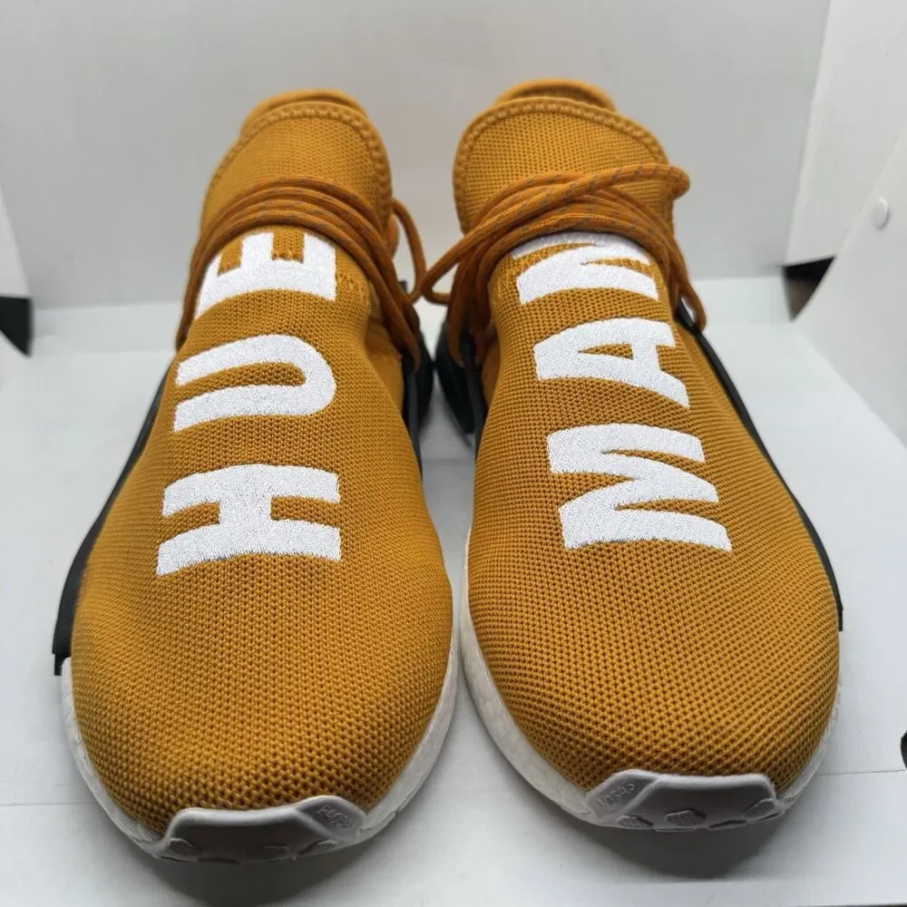 Adidas NMD HU Mens 11.5 Pharrell Human Orange White Black  Shoes Sneakers BB3070